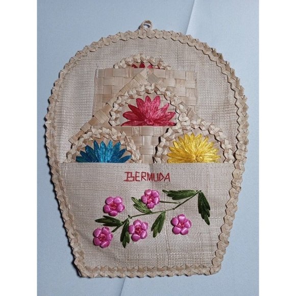 Bermuda Woven Coaster Set Wall Hanging Made in Philippines (6d5) - Picture 1 of 5